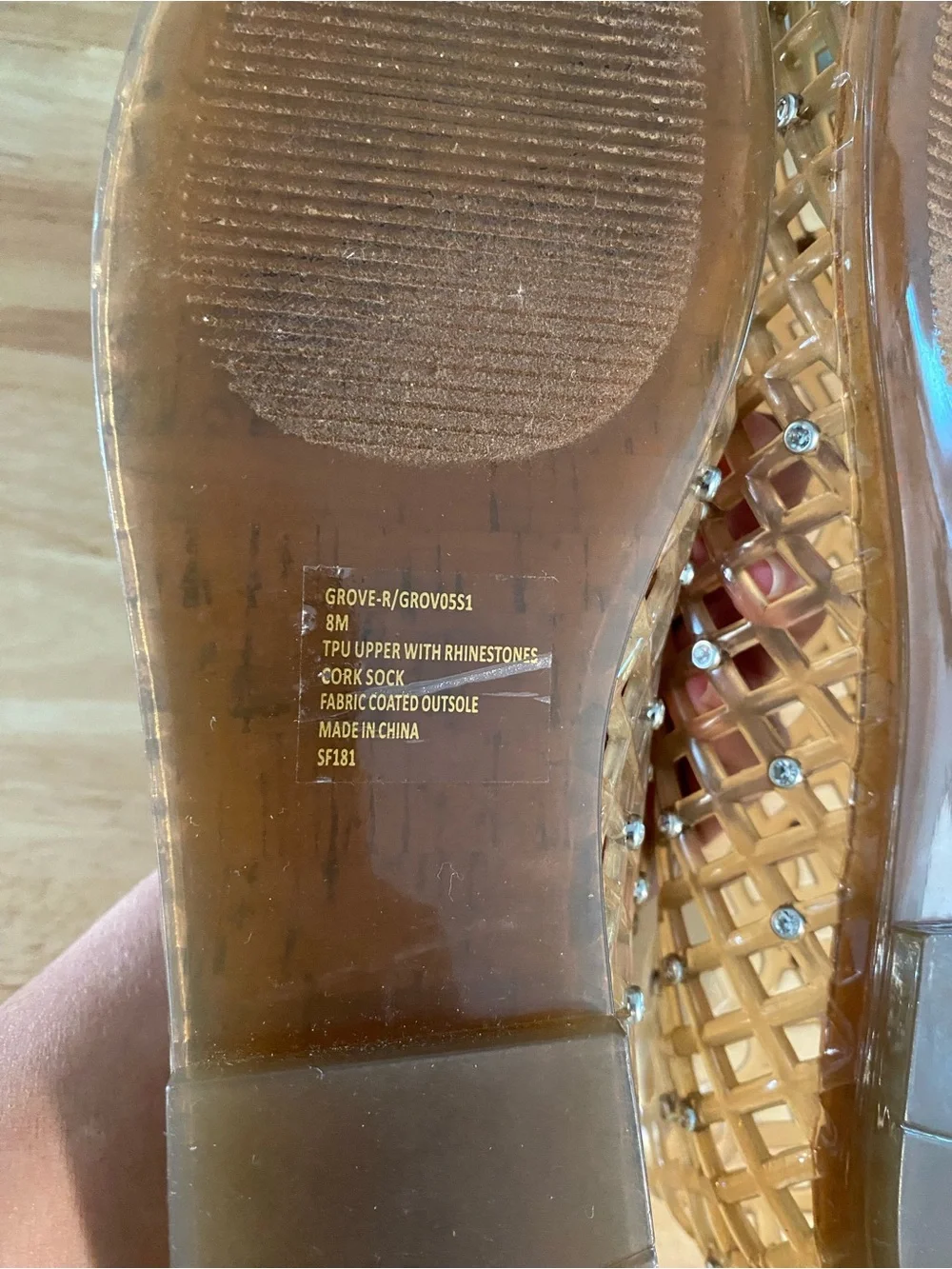 Steve Madden Clear Rhinestone Jelly Flats - Beige Tint